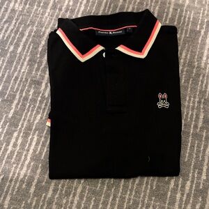 Psycho Bunny Black Polo with Pink Trim